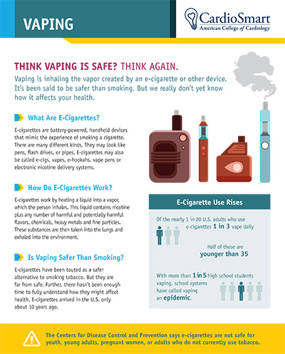 Vaping Fact Sheet CardioSmart American College of Cardiology