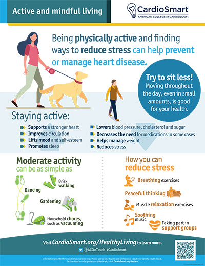 Active And Mindful Living Infographic Cardiosmart American