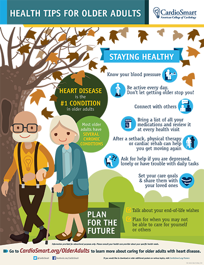 Older Adults Health Tips Infographic Cardiosmart American College Of Cardiology