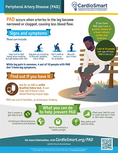 Peripheral Artery Disease – Infographic | CardioSmart – American ...